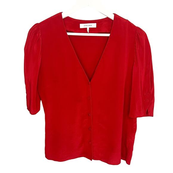 Frame Denim Rust Button-Up Blouse - Picture 2 of 6